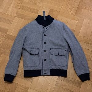 Stylish Black and Gray Bomber Jacket